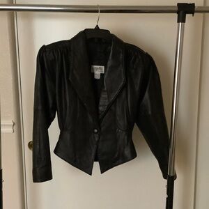 Elegant Black leather Women's Jacket